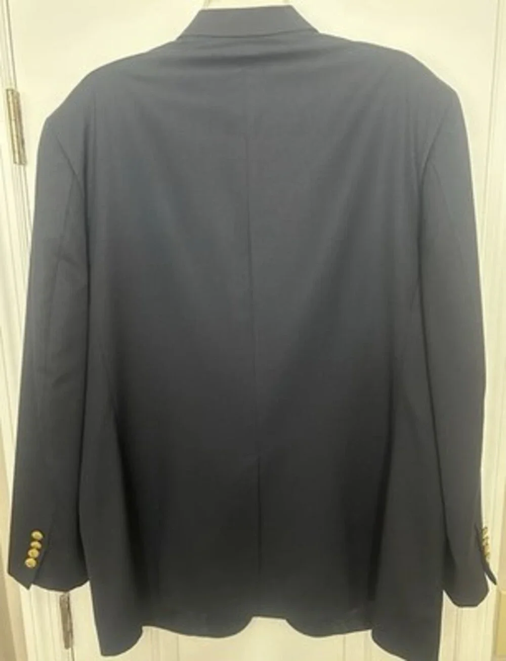 Brooks Brothers 346 Navy Wool Blazer Sport Coat 46R Gold Button 2 Button